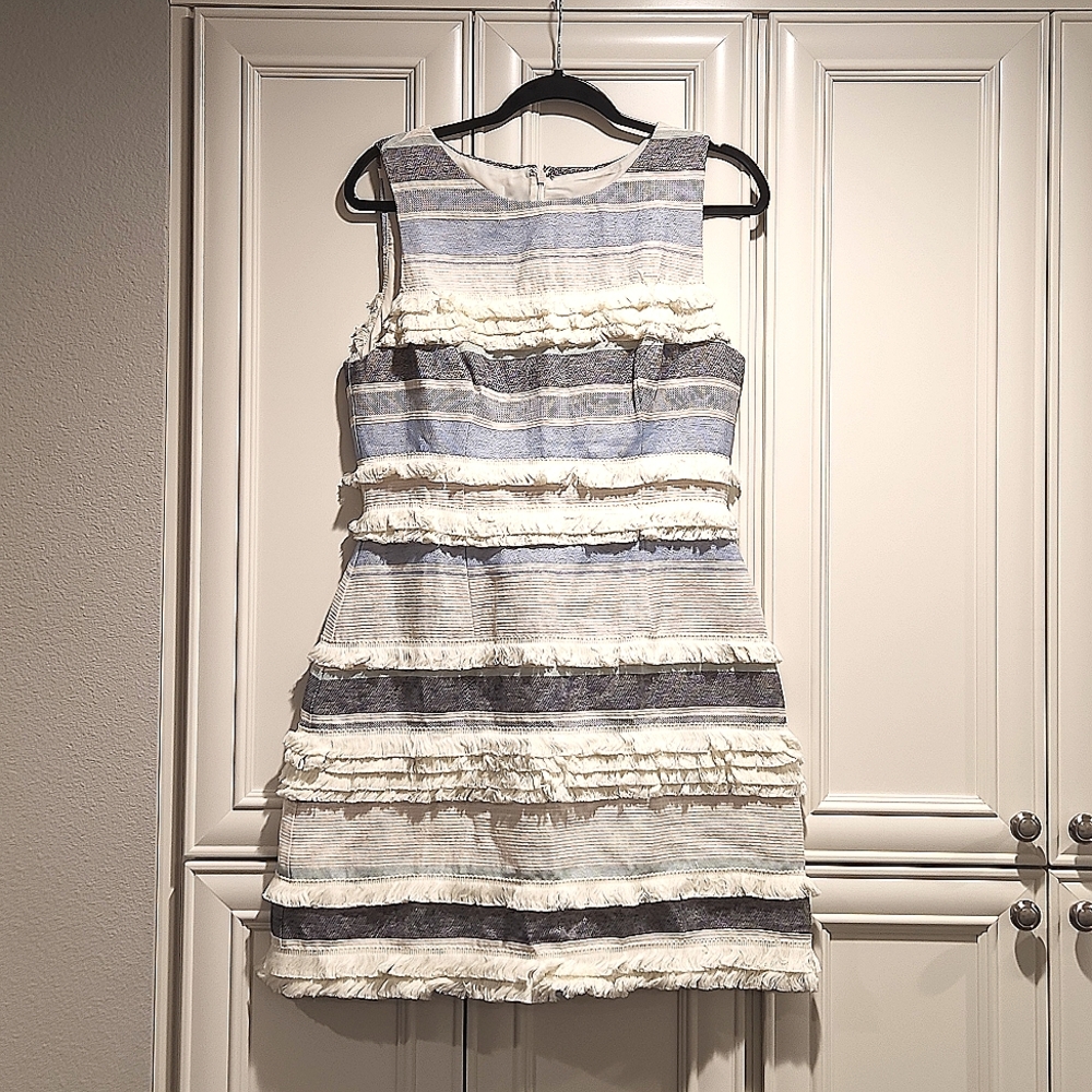 NWT ANTHRO | Hutch Striped Fringed Mini Dress - Picture 5 of 7